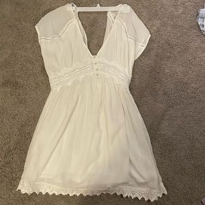 Altar’d State White Lace V Neck Dress - Keyhole Back